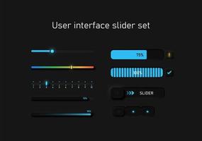 User interface slider set  vector