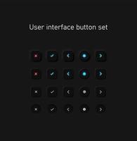 Black user interface button set 