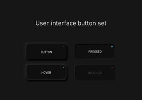 Black button states set vector