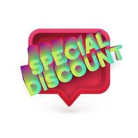 Special Discount text speech bubble vector