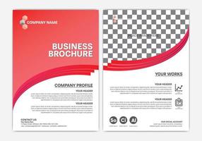 Red business brochure or annual report design vector