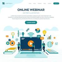 Online webinar landing page vector