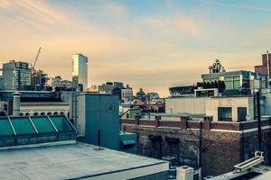 City skyline from rooftop photo