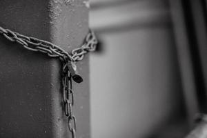 Steel chain with padlock photo
