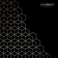 Gold hexagons pattern on black vector