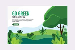 Flat nature landing page template  vector