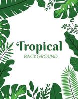 Green tropical leaves decoration vector