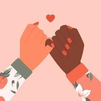 Female Hands Making Pinky Promise Sign vector