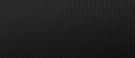 Black background with metal mesh with hexagonal cells vector