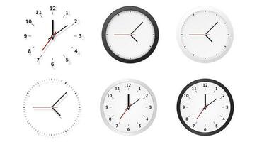 Collection of round analog dial clock faces vector