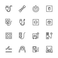 Line icon set related to electrical equipment. vector