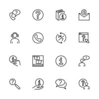 Contact, Support or Frequently Ask Question icon set vector