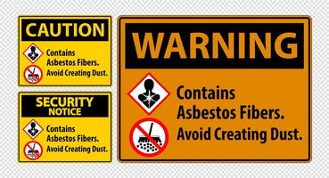 Label Contains Asbestos Fibers. vector