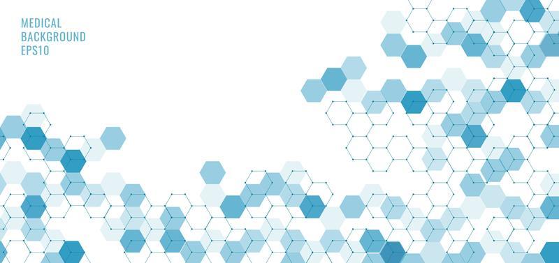 Abstract technology blue hexagons