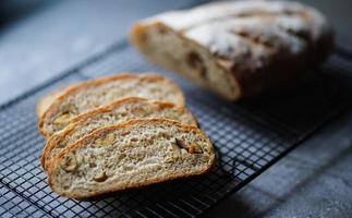 Close-up of sliced bread photo