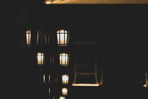 Street lamps at night photo