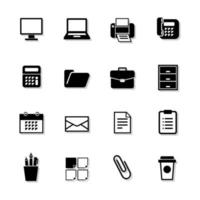 Set of office equipment and tools icons vector