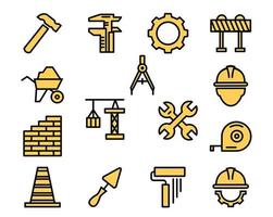 Construction icons set vector