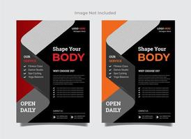 Gym flyer templates in two colors  vector