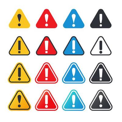 Exclamation mark warning sign set