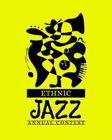 cartel de concurso anual de música de jazz étnico vector