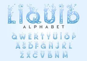 conjunto de letras de agua vector