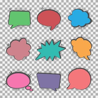 Speech Colorful Bubbles Set