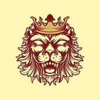 Crowned lion style  vector