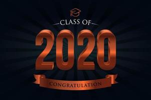 Class of 2020 Bronze Lettering vector