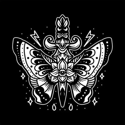 Butterfly Tattoo Vector Art, Icons, and Graphics for Free Download