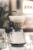 Drip coffee brewing, closeup view photo