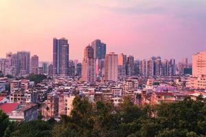 View of the city of Macau at twilight  photo