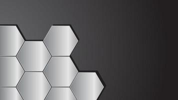 Hexagonal Realistic metal background design vector