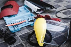 Protective face shield and safety equipment photo