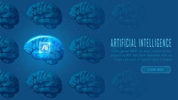 Futuristic AI robot brains concept vector
