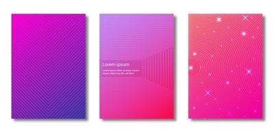 Set of covers with line and star patterns vector