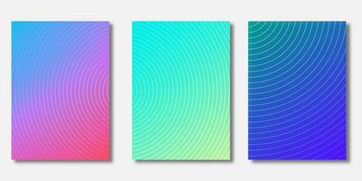 Concentric circle gradient cover set vector