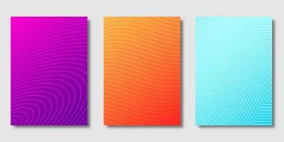 Set of gradient covers with line patterns vector