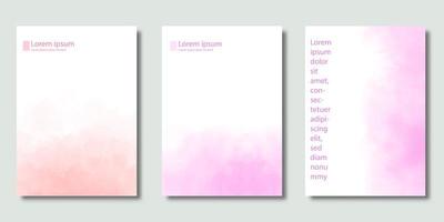 Minimal watercolor cover set vector