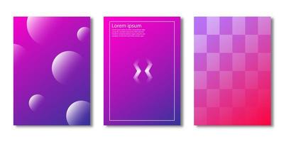 Gradient rectangle and circle cover set vector