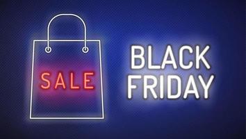 Black Friday sale noen sign with bag vector