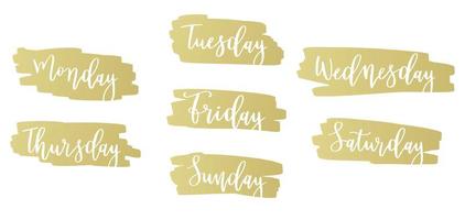 Handwritten days of the week emblems vector