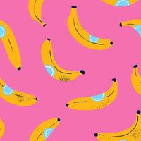 Retro vintage 80s banana seamless pattern vector