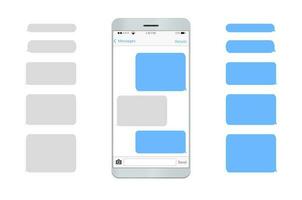 Mobile phone text message UI set vector