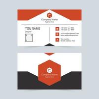 Simple red and white with black corporate card template.  vector