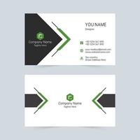 Black and green business card simple shapes template  vector