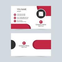 Red and white shapes business card template vector