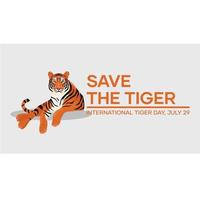 bandera internacional del dia del tigre vector