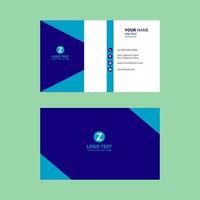 Blue Angle Design Business Card vector