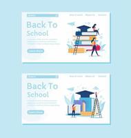 Soft blue back to school landing page vector